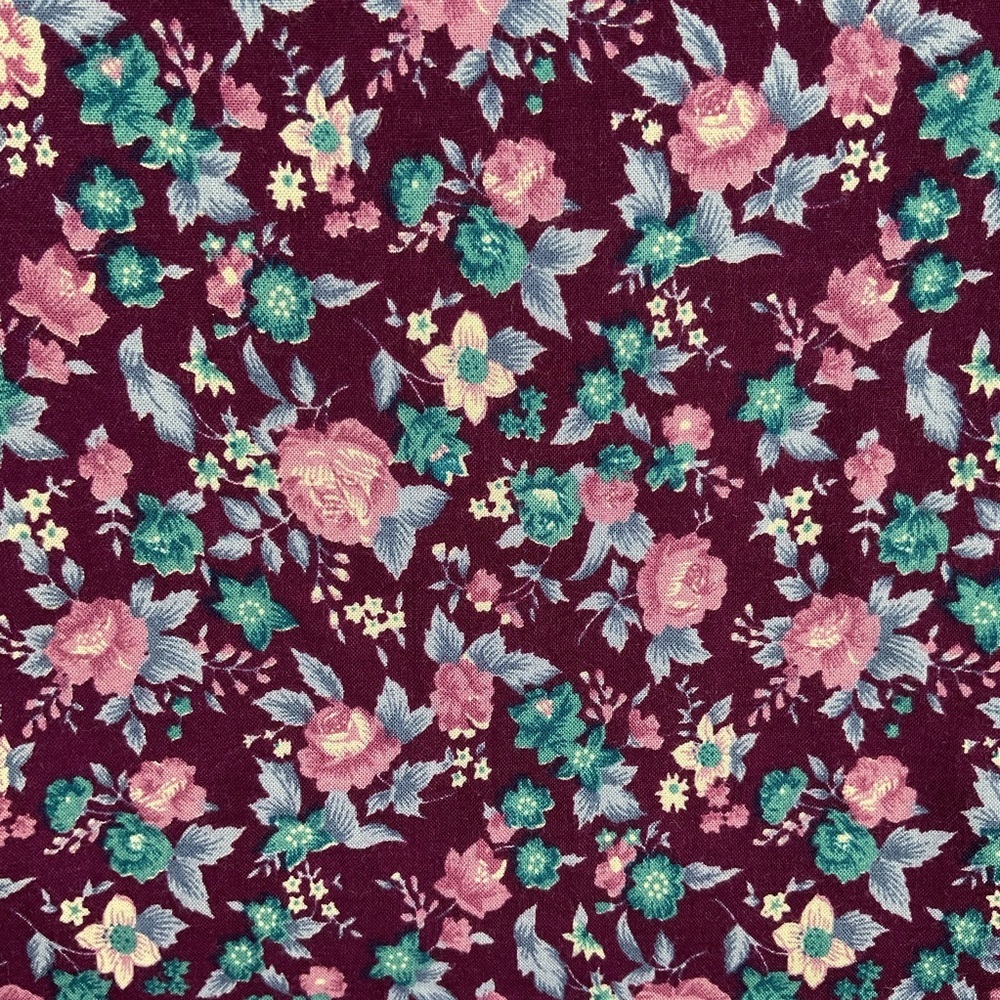 Moody purple floral flowing dress making fabric 83” x 38.5”